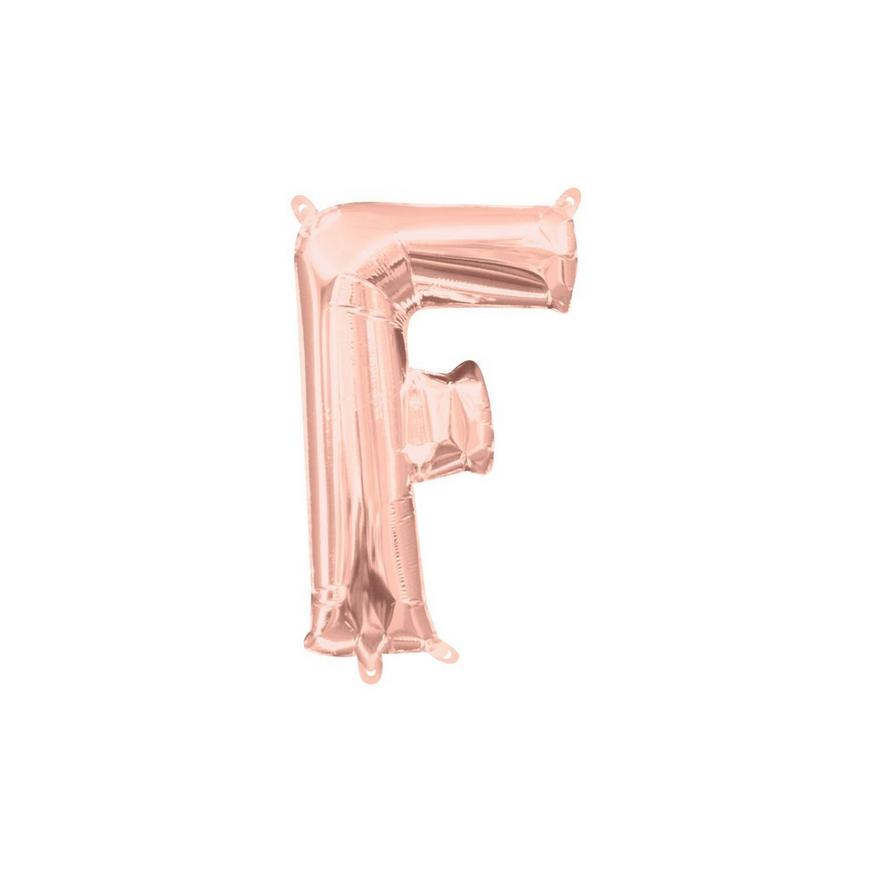 13in Air-Filled Rose Gold Letter Balloon (F)